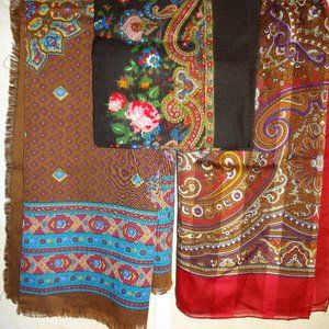 3 Vintage Scarves I Shalom Japan Berkshire Italy